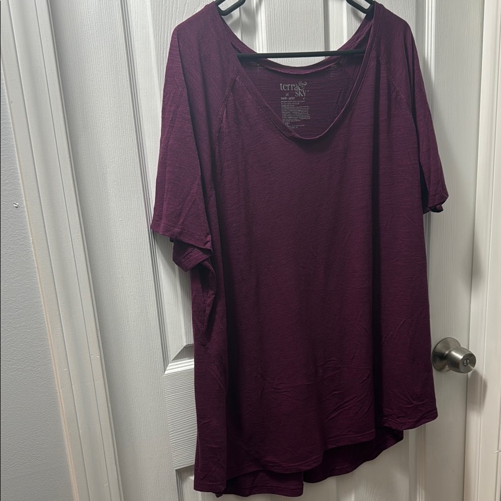 Terra & Sky Purple Boxy Short Sleeve T-Shirt
